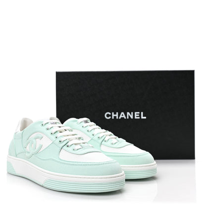 Chanel Cotton Sneakers 41 Light Turquoise White 7 of 7