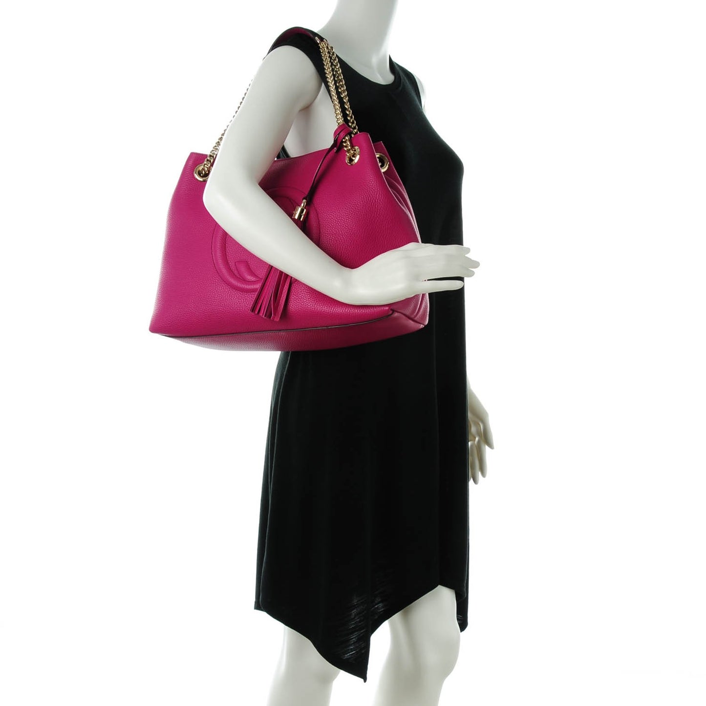 Cellarius Calfskin Medium Soho Chain Shoulder Bag Bright Bouganville