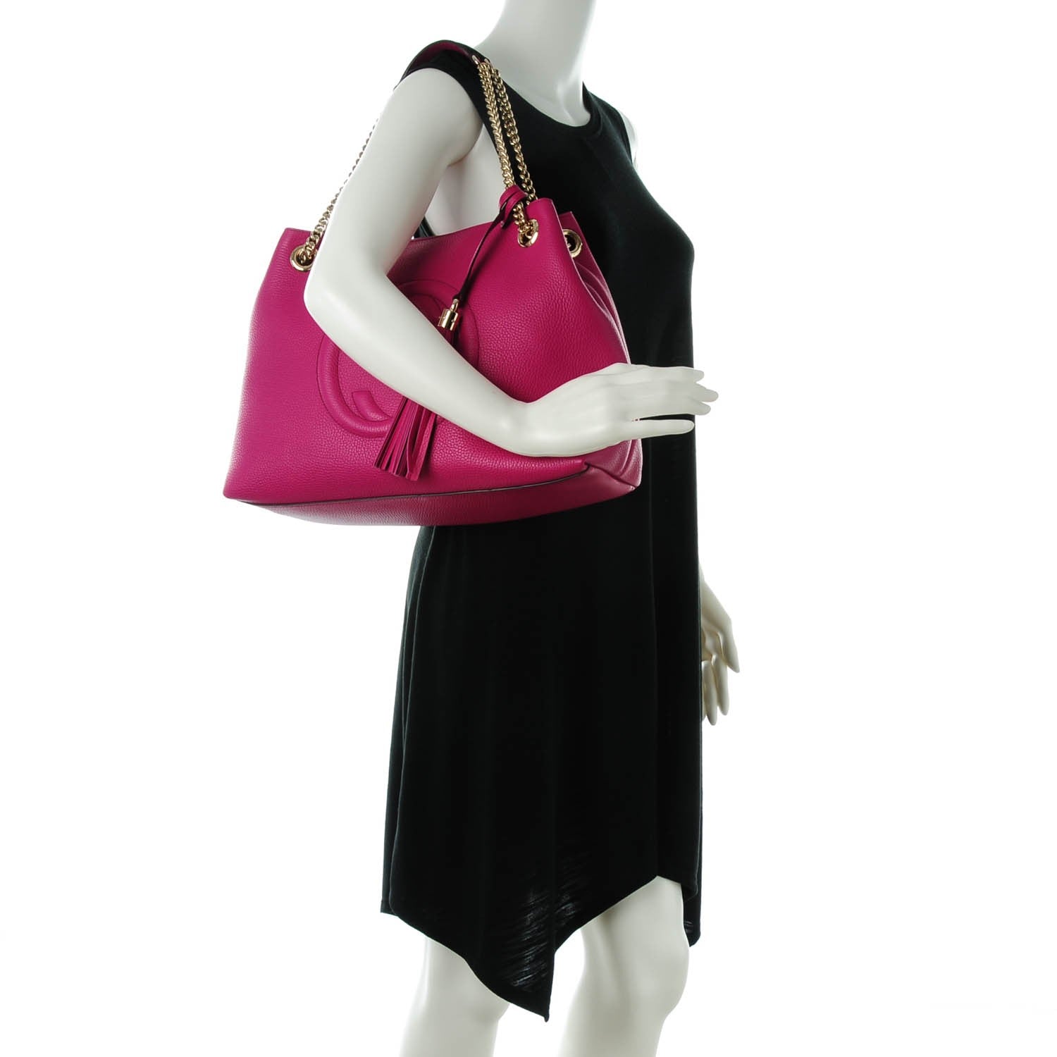 Gucci Cellarius Calfskin Medium Soho Chain Shoulder Bag Bright Bouganville 2 of 7