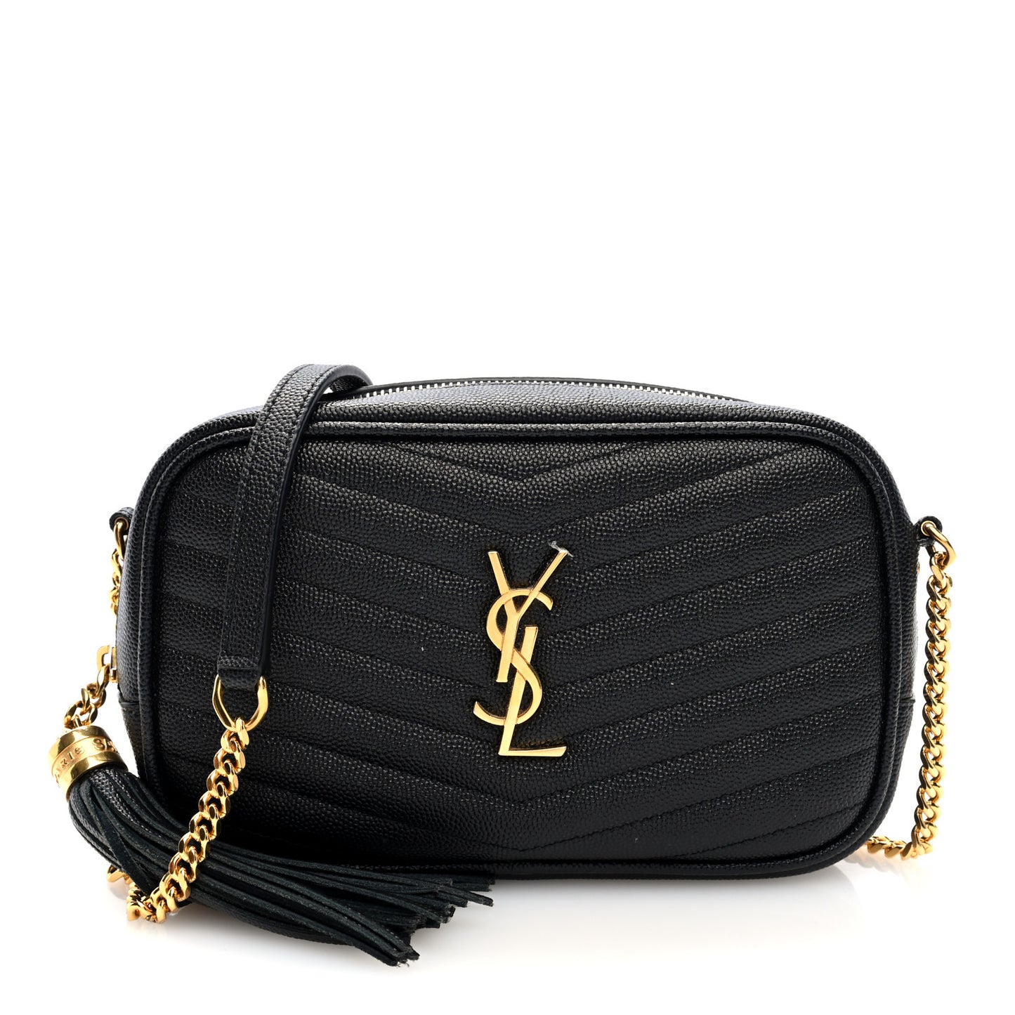 Grain De Poudre Matelasse Monogram Mini Lou Camera Bag Black