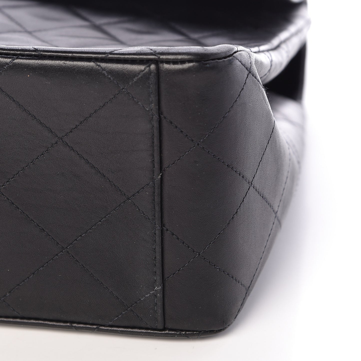 Lambskin Quilted XL Jumbo Single Flap Black