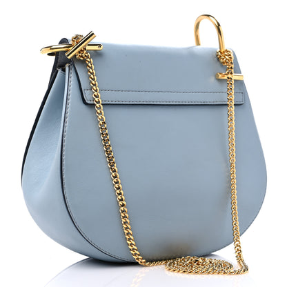 Chloe Suede Smooth Calfskin Drew Shoulder Bag Cloudy Blue 3 of 11