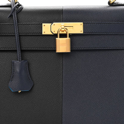 Hermes Epsom Casaque Kelly Sellier 28 Bleu Indigo Black Bleu Frida 8 of 12