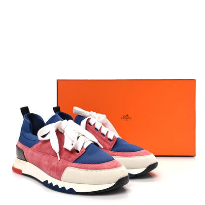 Hermes Technical Canvas Suede Goatskin Womens Stadium Sneakers 38.5 Multicolor 8 of 8