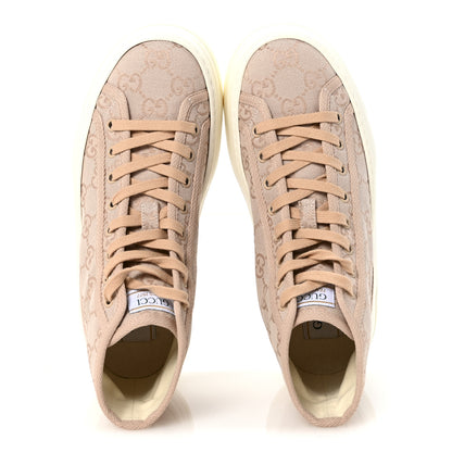 Gucci New Canvas GG Monogram Womens Tennis 1977 High Top 55mm Platform Sneakers 38.5 Skin Rose Dark Skin Rose 2 of 9