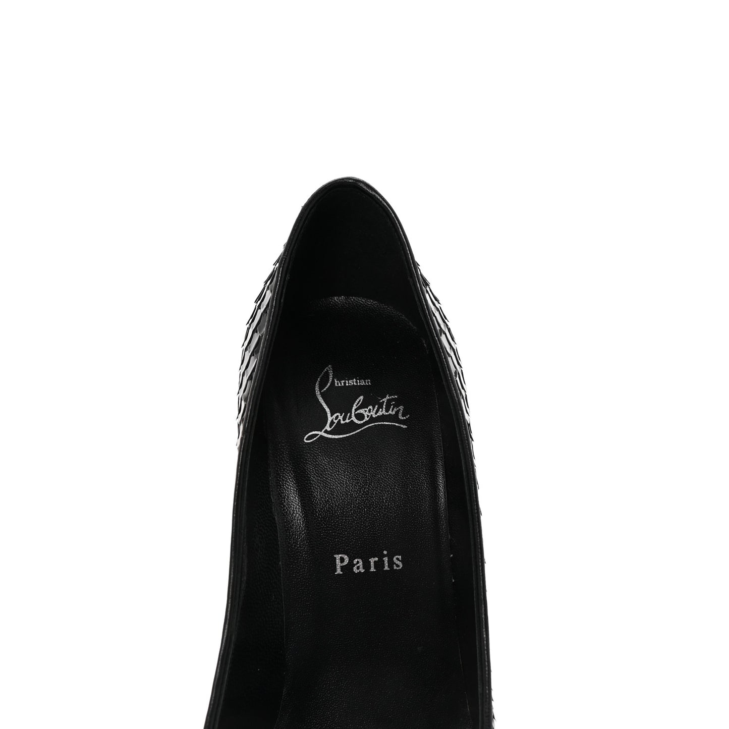 Patent Calfskin Snakeskin Embossed Kate 100 Pumps 37.5 Black