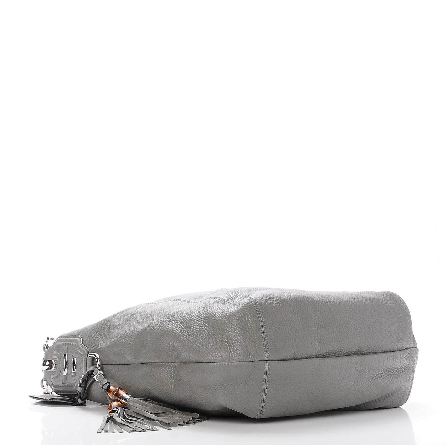 Calfskin Large Techno Horsebit Hobo Grey