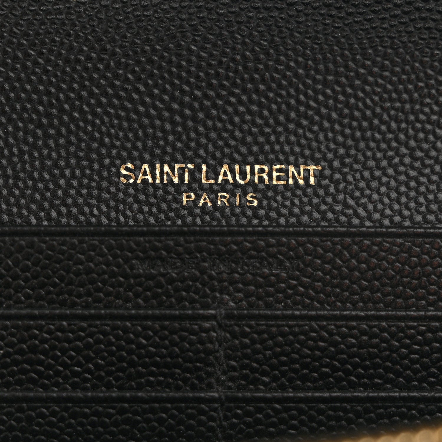 Saint Laurent Grain De Poudre Matelasse Chevron Monogram Flap Wallet Black 5 of 11