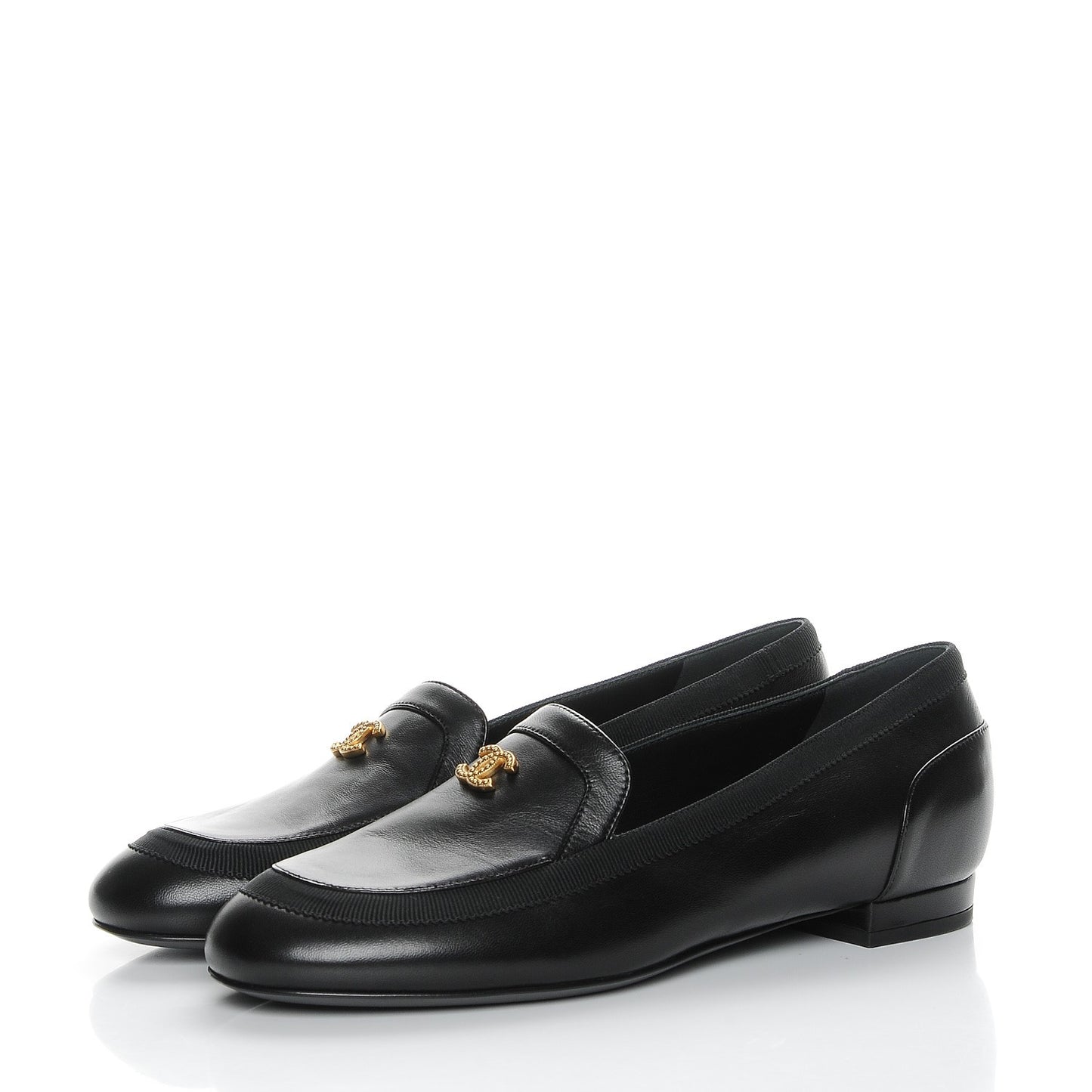 Lambskin CC Mocassin Loafers 37 Black