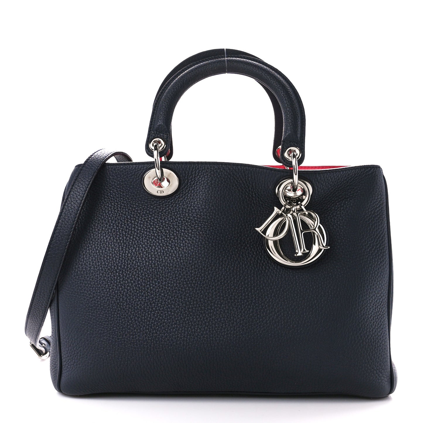 Bullcalf Medium Diorissimo Tote Navy Fuchsia