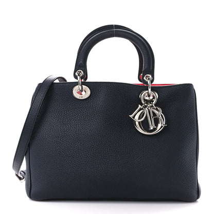 Christian Dior Bullcalf Medium Diorissimo Tote Navy Fuchsia 2 of 17