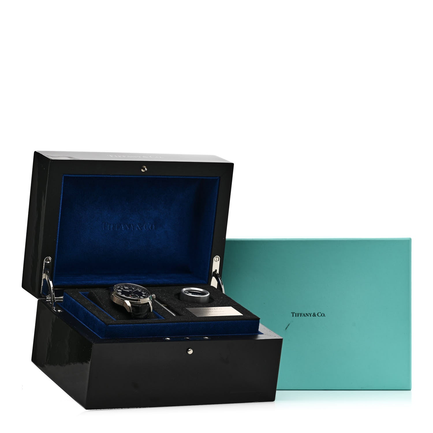 Tiffany 18K White Gold Alligator 40mm CT60 Chronograph Annual Calendar Automatic Watch Black 5 of 5