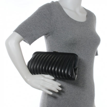 Chanel Lambskin Vertical Quilted Mademoiselle Clutch Black 2 of 7