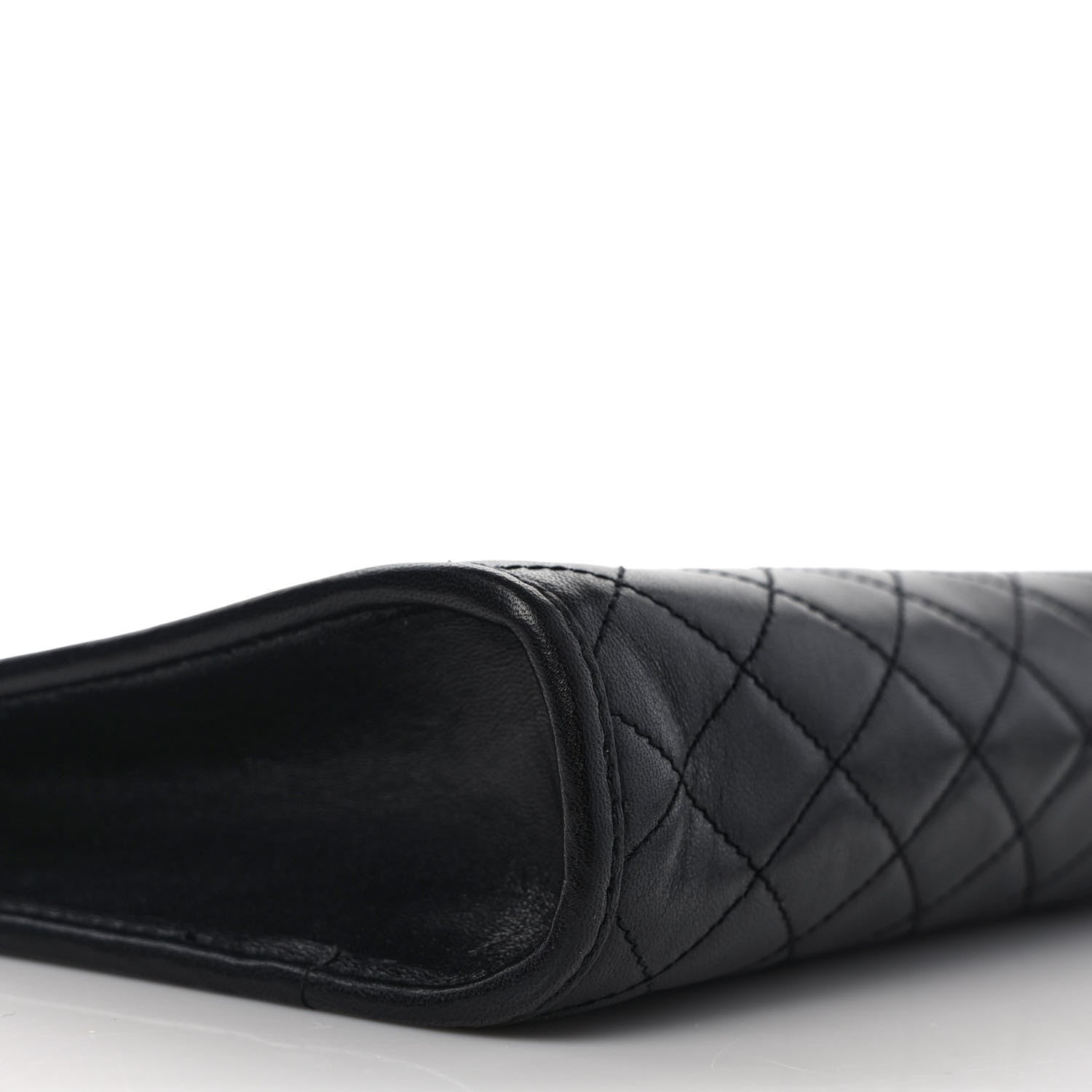 Saint Laurent Lambskin Quilted Monogram Baby Victoire Chain Clutch Bag Black 7 of 8