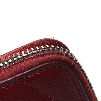 Saint Laurent Grain De Poudre Matelasse Chevron Monogram Zip Around Wallet Palissandre 11 of 11
