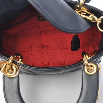 Christian Dior Lambskin Cannage Mini Lady Dior Navy Blue 5 of 9