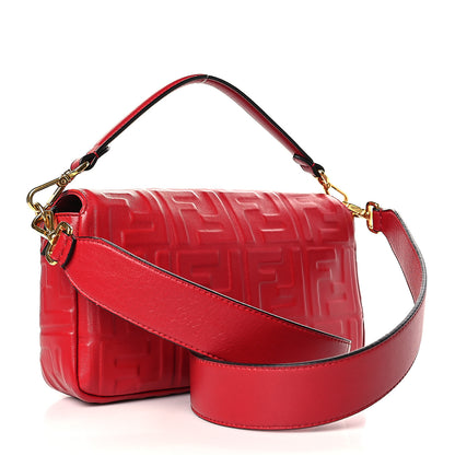 Fendi Nappa FF 1974 Embossed Baguette Fragola 2 of 9