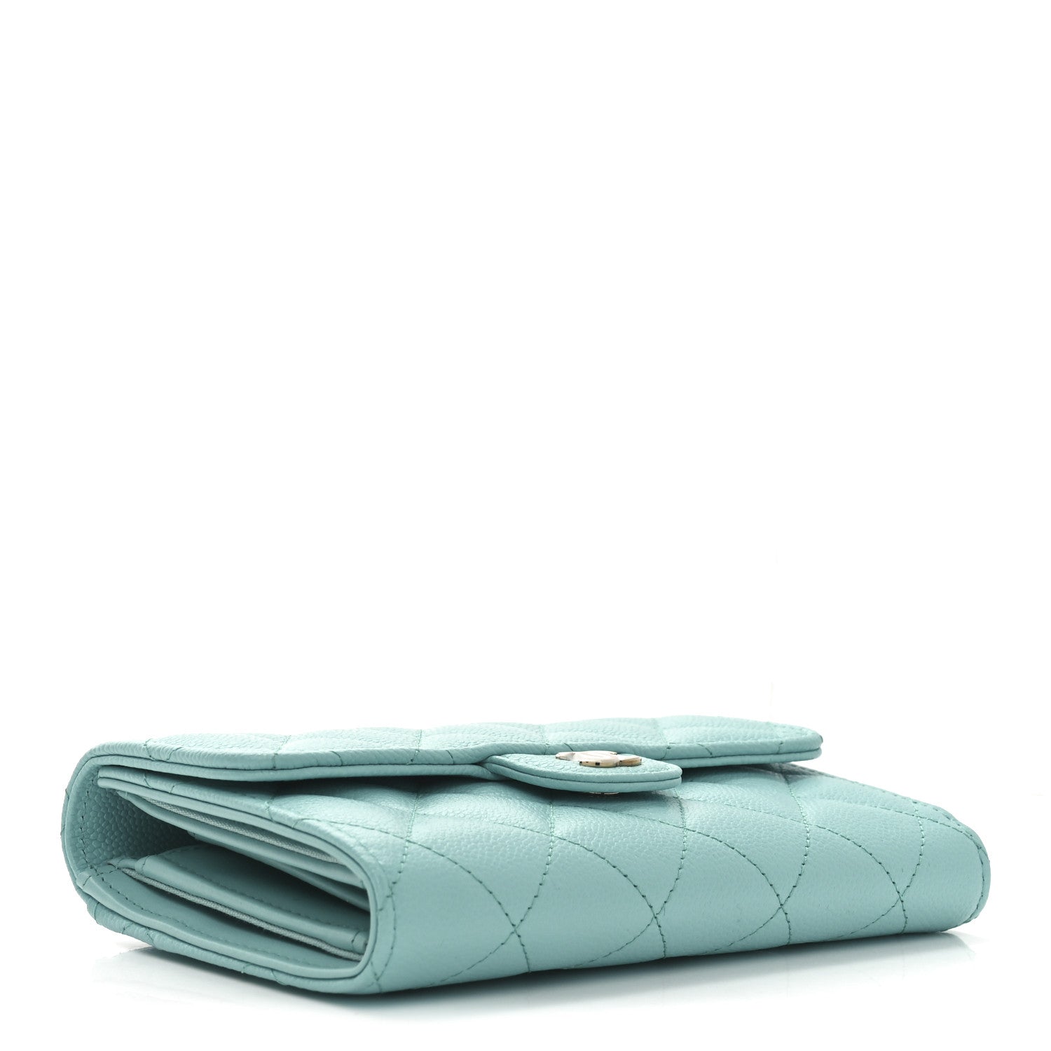 Chanel Caviar Quilted Medium Flap Wallet Light Blue 4 of 8