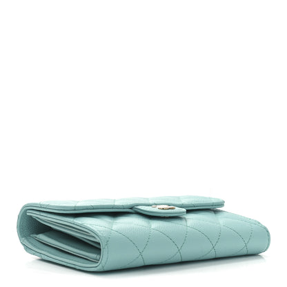 Chanel Caviar Quilted Medium Flap Wallet Light Blue 4 of 8