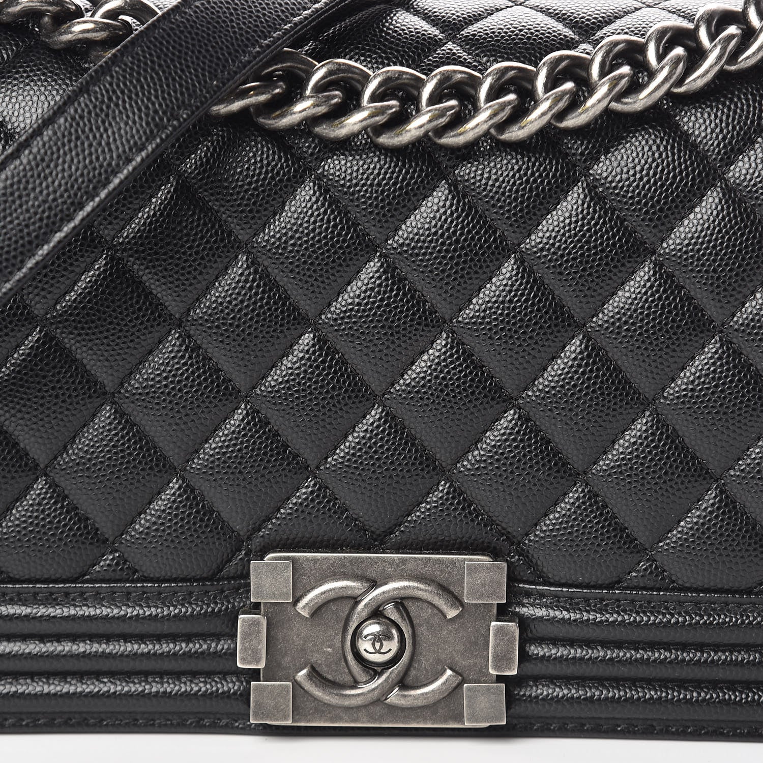 Chanel Caviar Quilted Medium Boy Flap Black 8 of 10