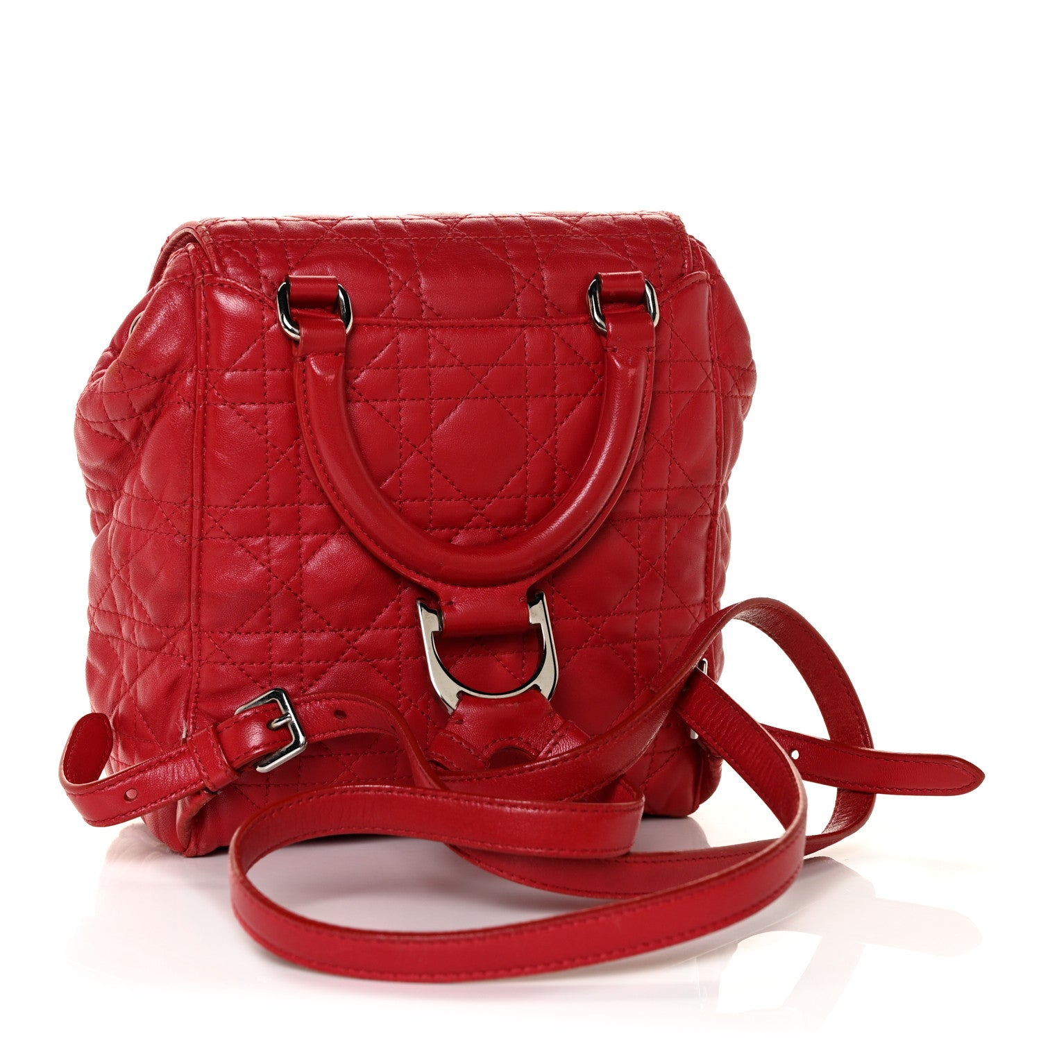 Christian Dior Lambskin Cannage Small Stardust Backpack Red 2 of 12