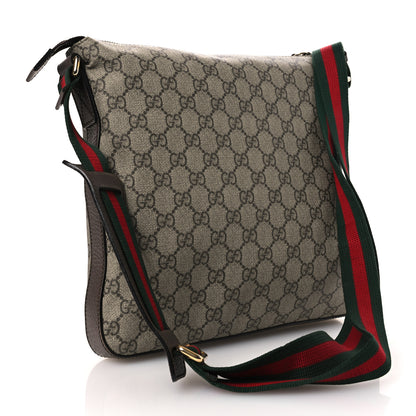 Gucci Soft GG Supreme Monogram Courrier Web Medium Flat Messenger Bag Beige New Acero Multicolor 3 of 15