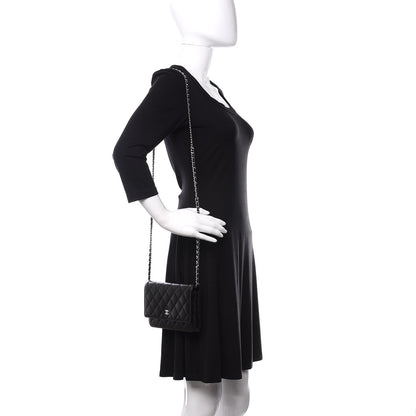 Chanel Lambskin Quilted Wallet On Chain WOC Black 2 of 12