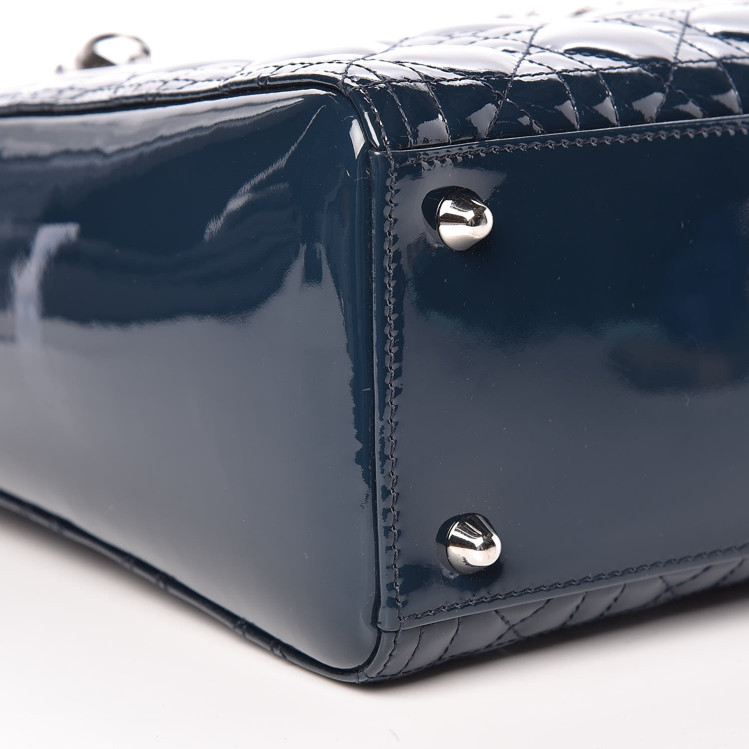 Christian Dior Patent Cannage Large Lady Dior Blue 8 of 9
