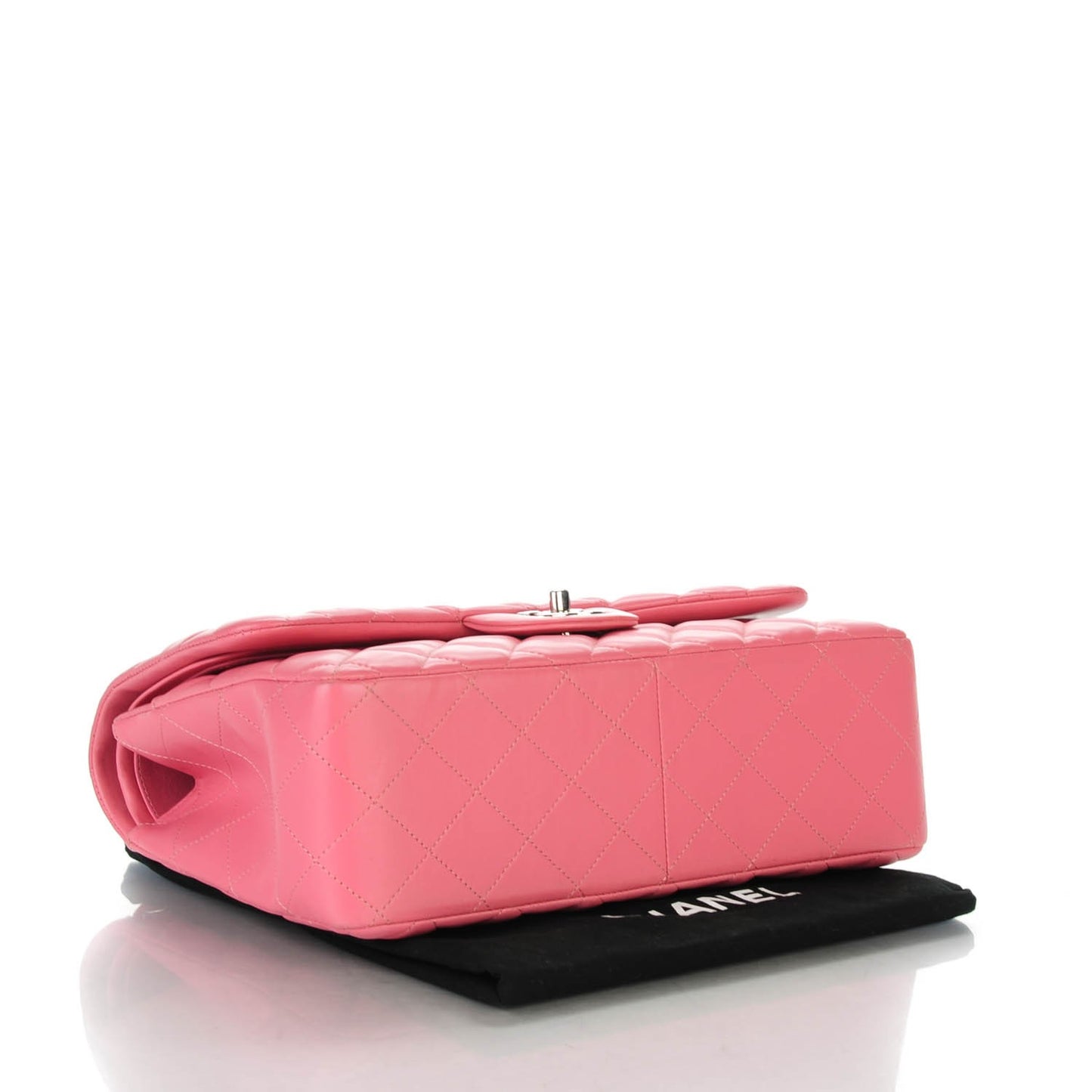 Lambskin Quilted Jumbo Double Flap Pink