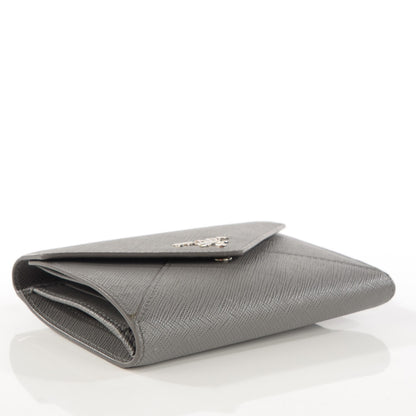Prada Saffiano Metal Compact Envelope Wallet Marmo 4 of 9