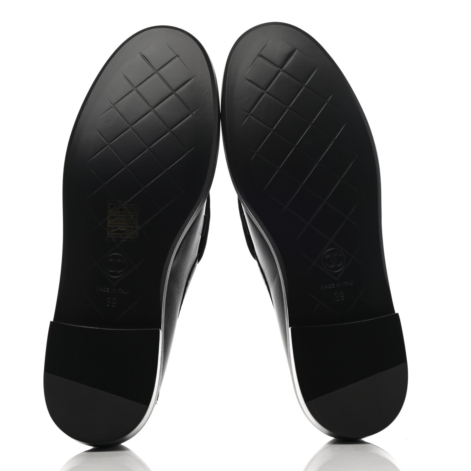 Chanel Lambskin Quilted CC Turnlock Loafers 39 Black 5 of 9