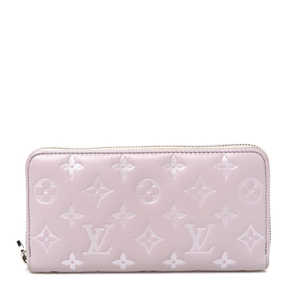 Louis Vuitton Lambskin Embossed Monogram Coussin Zippy Wallet Grey 1 of 6