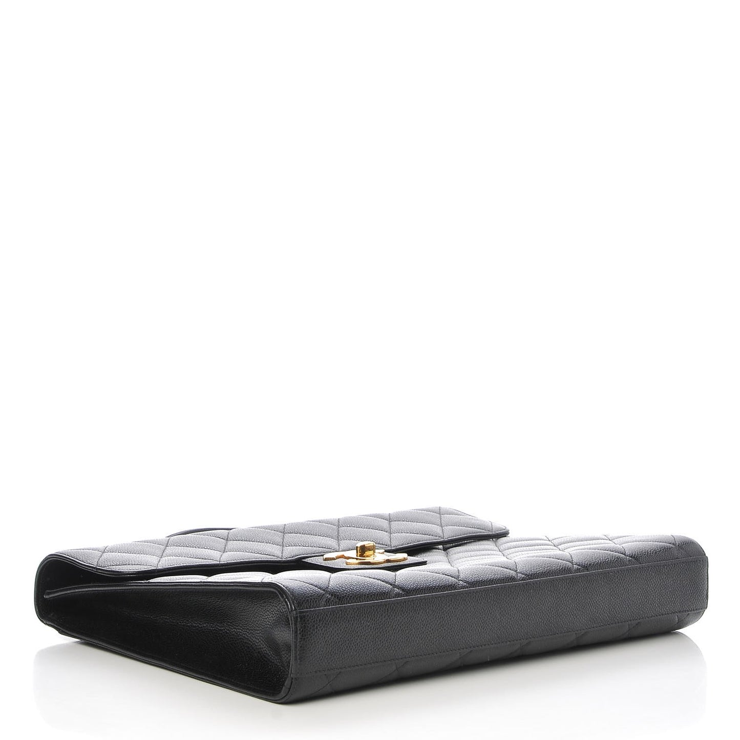 Caviar Quilted Briefcase Laptop Bag Black