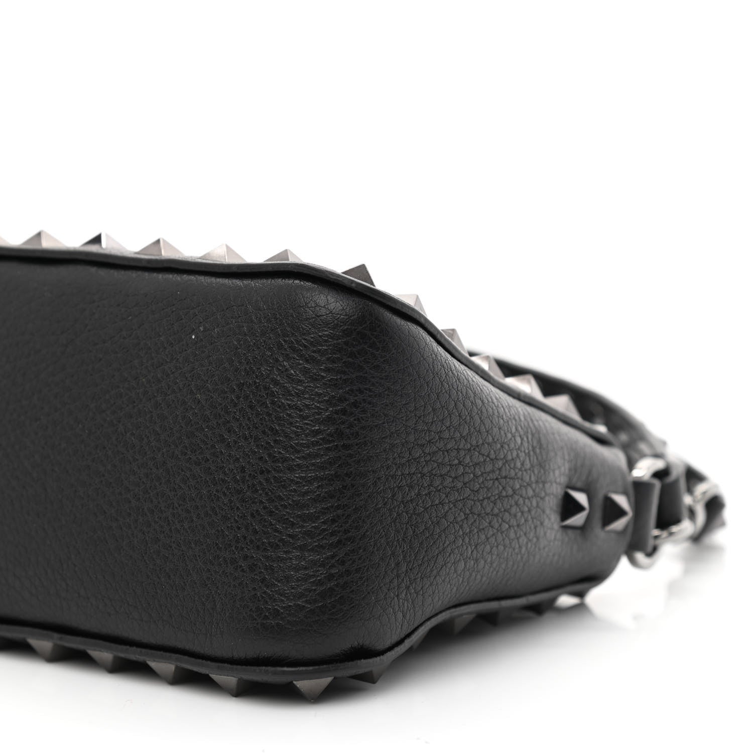 Valentino Garavani Pebbled Calfskin Small Rockstud Flip Lock Shoulder Bag Black 9 of 9
