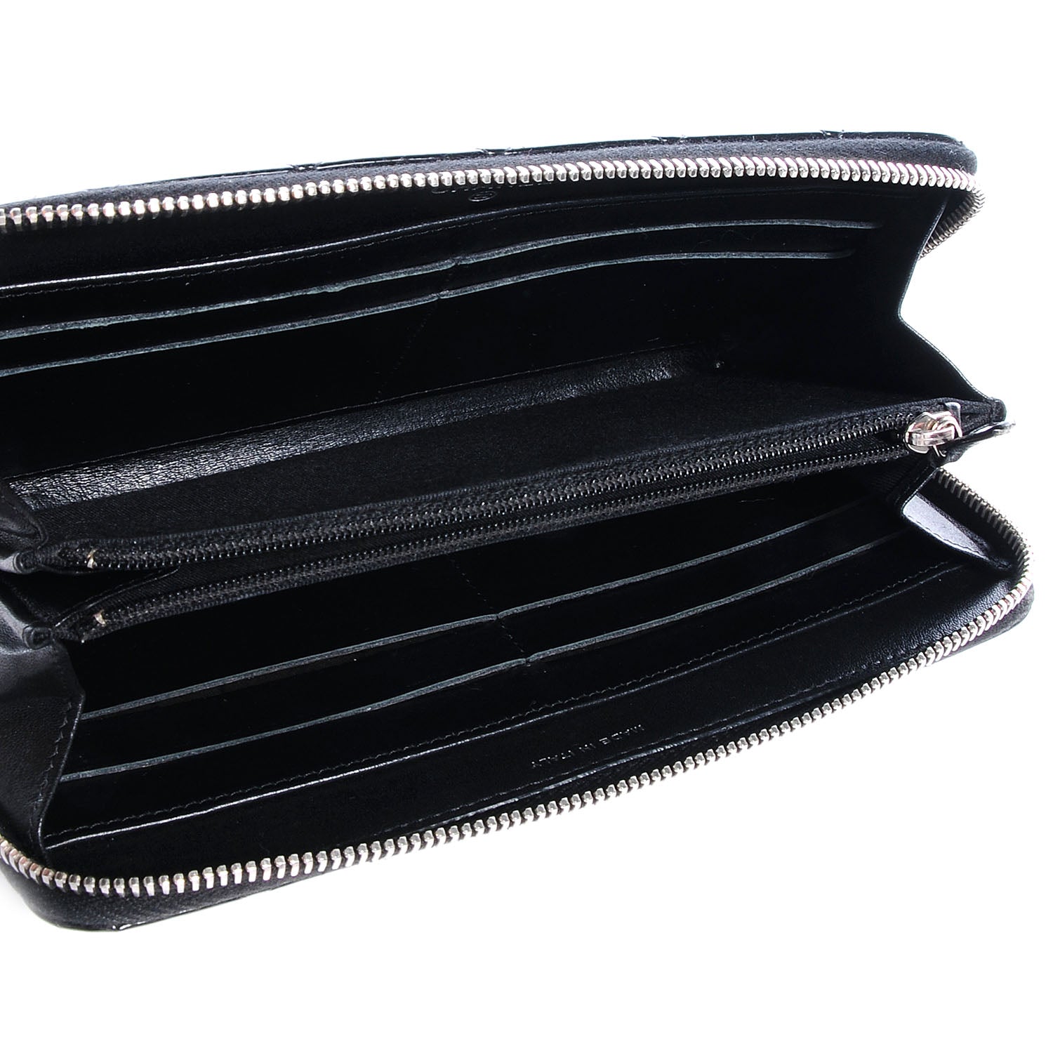 Chanel Patent Quilted Zip Around Wallet Black 6 of 9