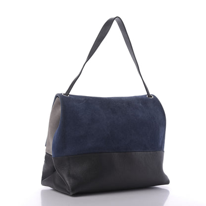 Celine Calfskin Suede All Soft Shoulder Bag Ocean Blue 3 of 8