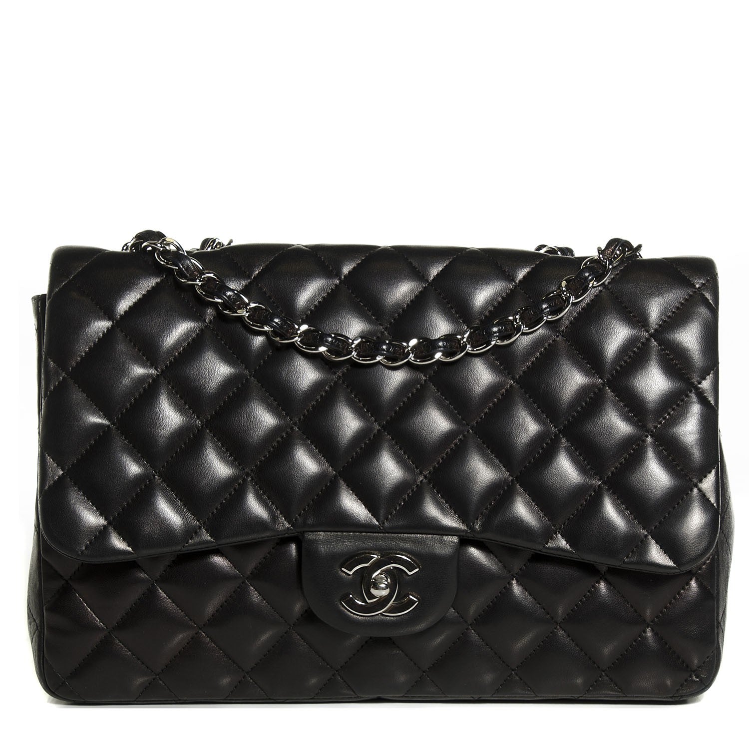 Chanel Lambskin Quilted Jumbo Single Flap Black 1 of 8
