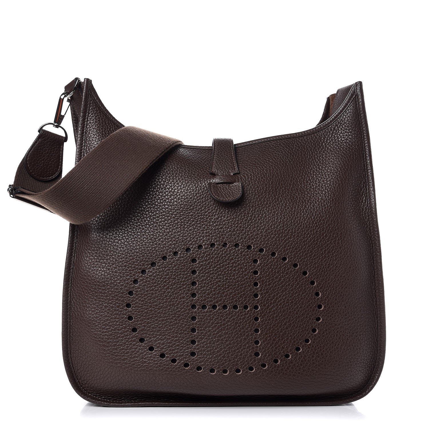 Hermes Taurillon Clemence Evelyne III GM Chocolate 1 of 7