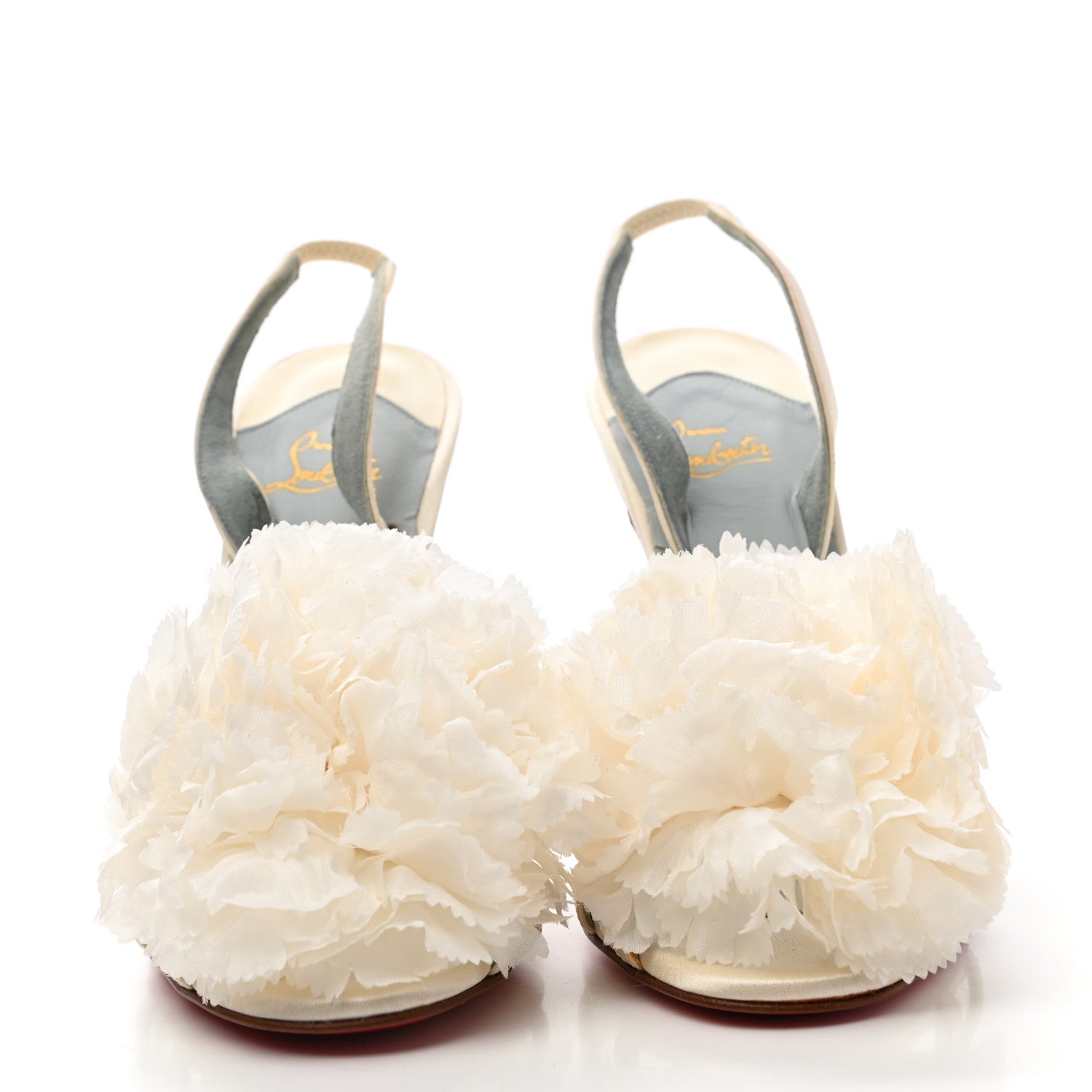 Christian Louboutin Crepe Tsarouchi 100 Sandals 35 Ivory White 2 of 8