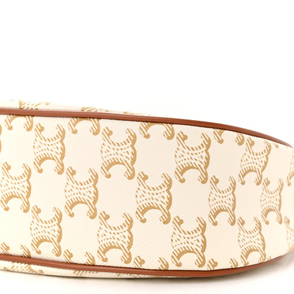 Celine Canvas Calfskin Ava Triomphe Shoulder Bag White 11 of 11