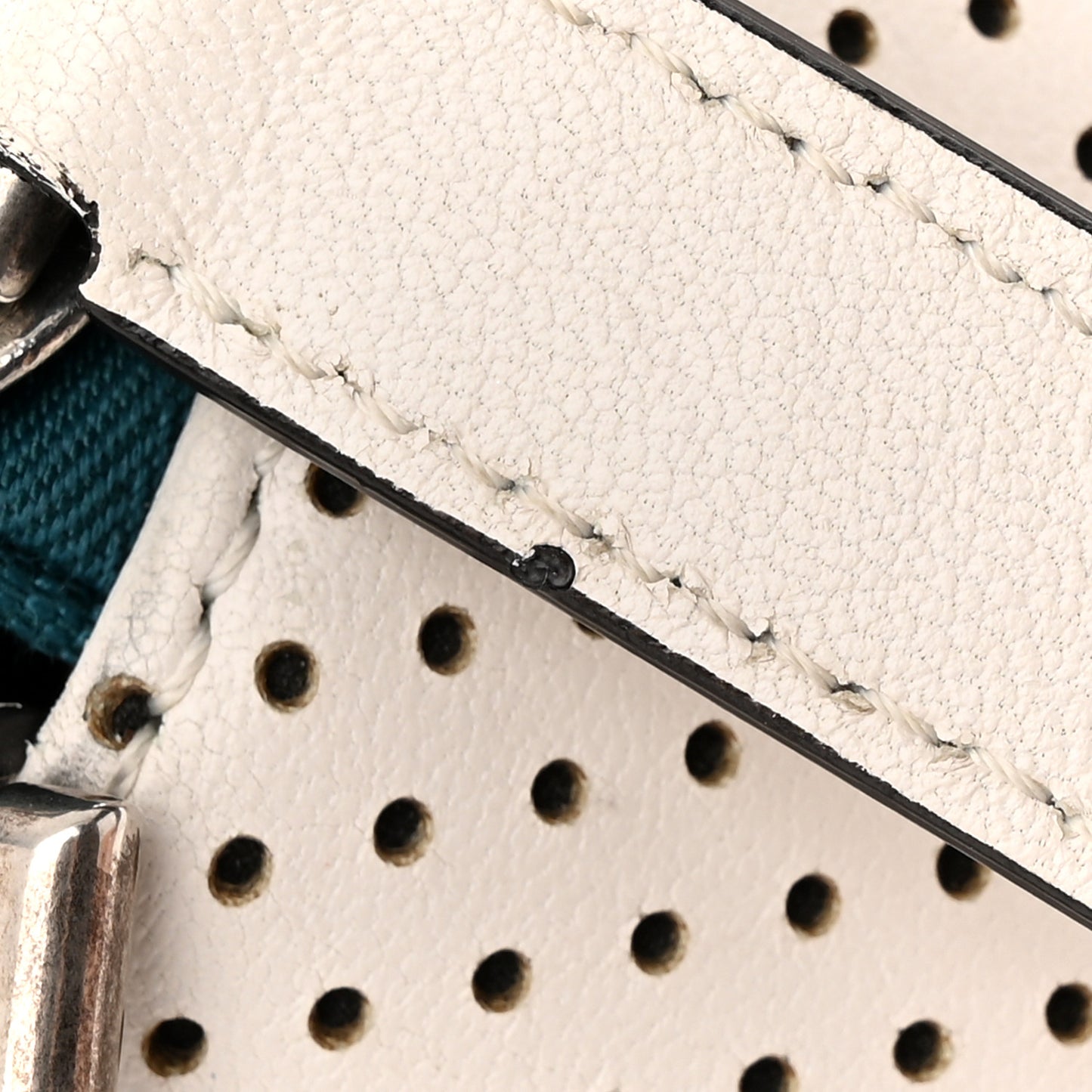 Lambskin Perforated Small Antigona White