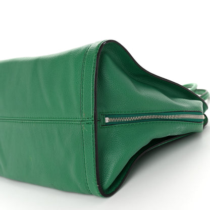 Alexander McQueen Pebbled Calfskin Large Skull Padlock Zip Around Tote Emerald 9 of 10