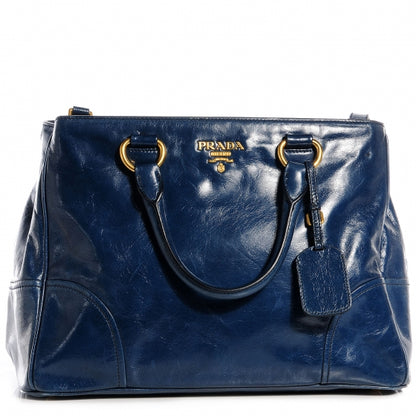 Prada Vitello Shine Tote Denim 1 of 11