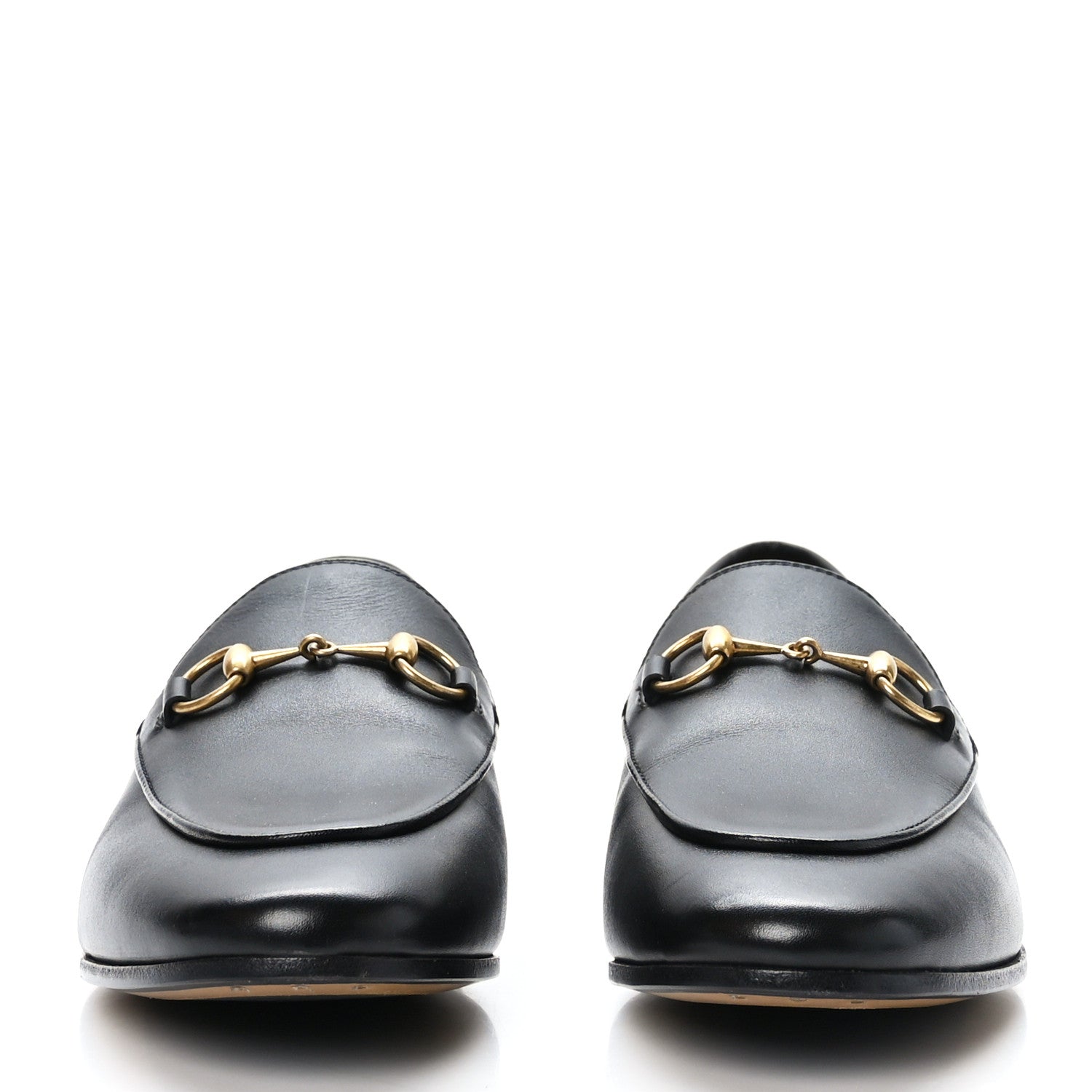 Gucci Lambskin Womens Brixton Horsebit Loafers 36.5 Black 2 of 8