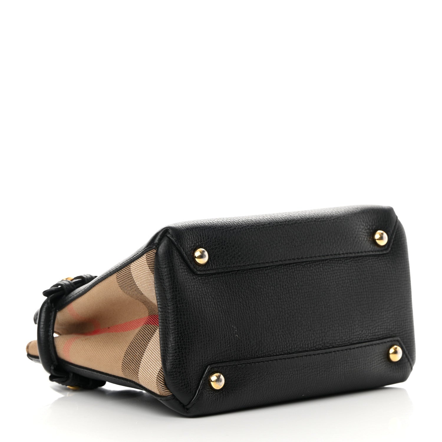 Burberry Derby Calfskin House Check Baby Banner Tote Black 4 of 19