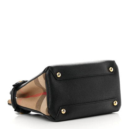 Burberry Derby Calfskin House Check Baby Banner Tote Black 4 of 19