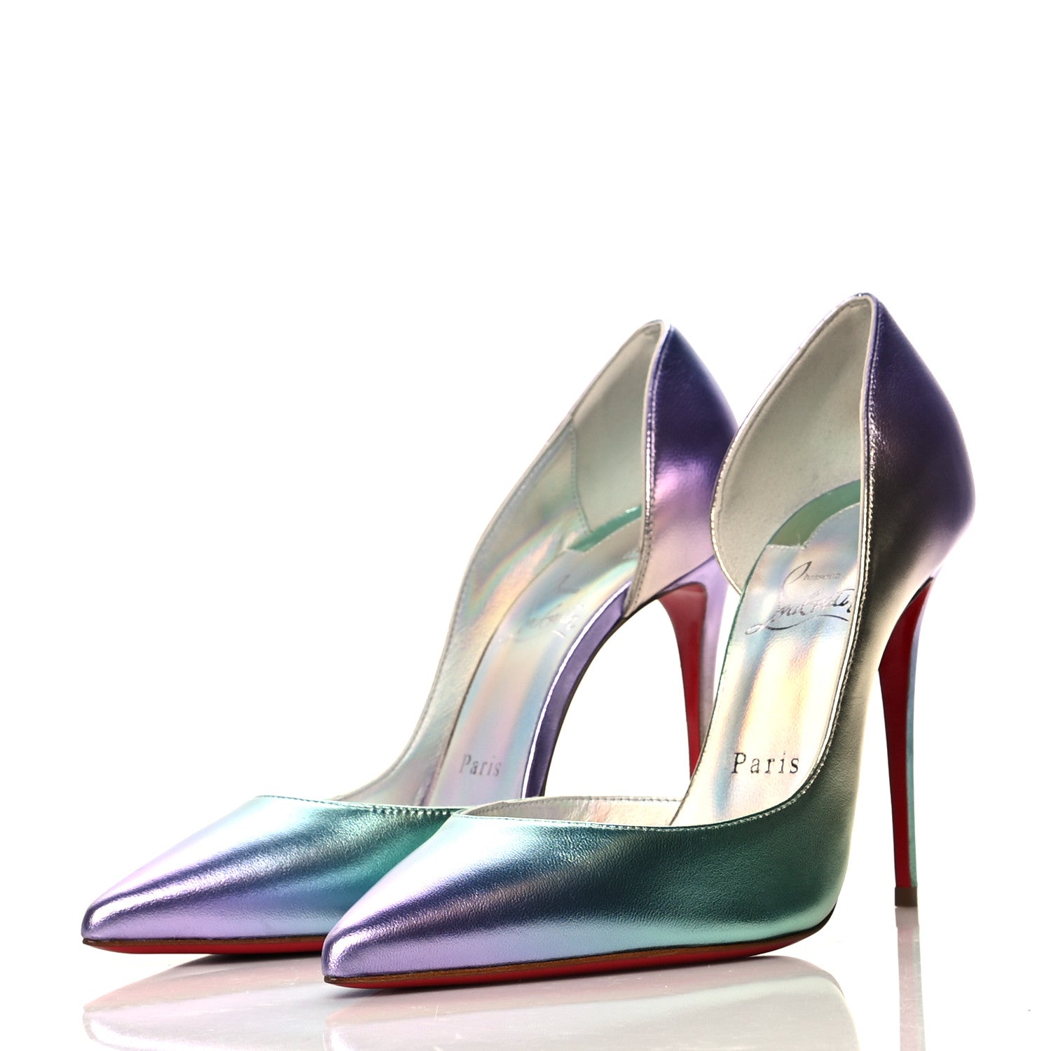 Christian Louboutin Iridescent Nappa Lam Licorne Iriza 100 Pumps 38 Multicolor 3 of 8