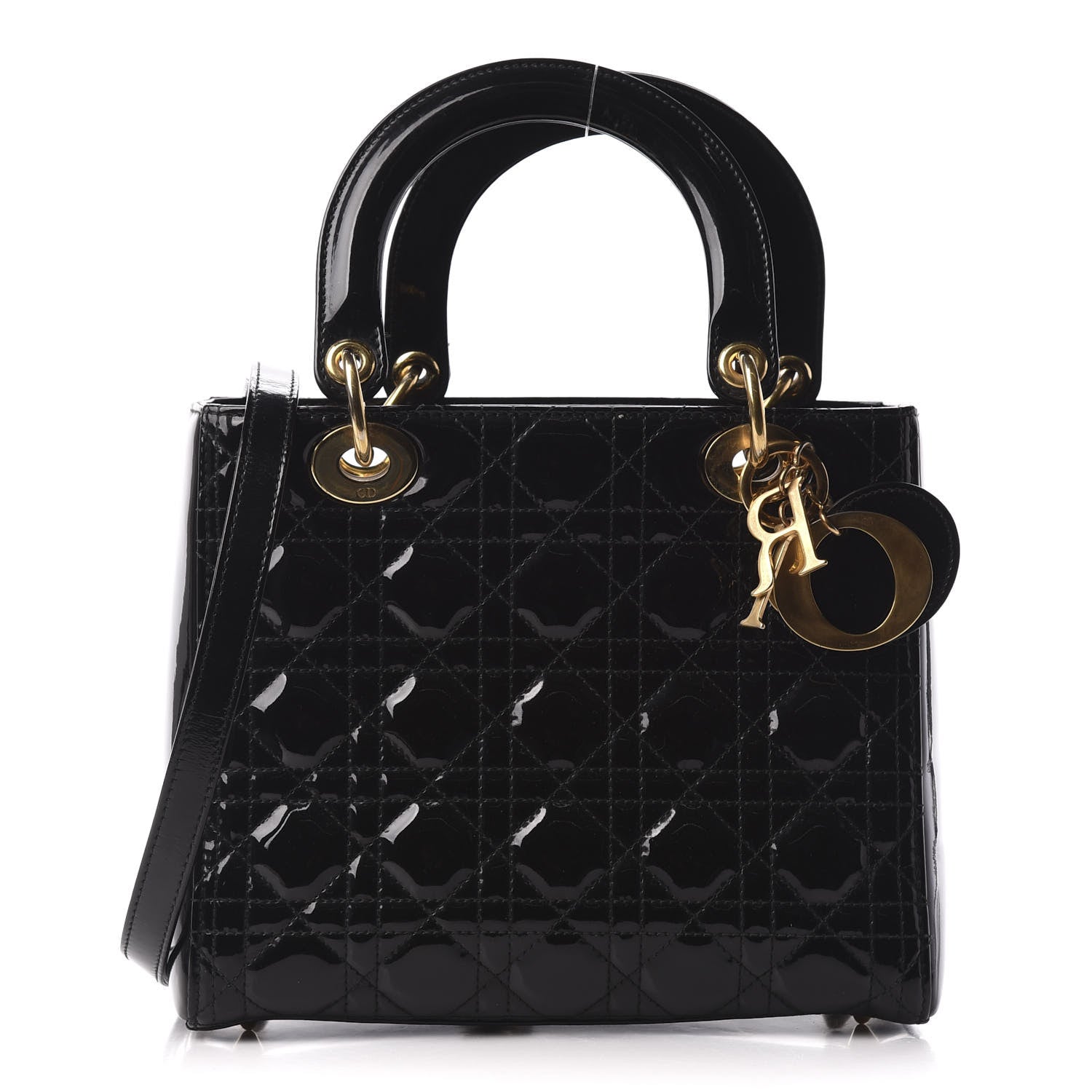 Christian Dior Patent Cannage Medium Lady Dior Black 1 of 8