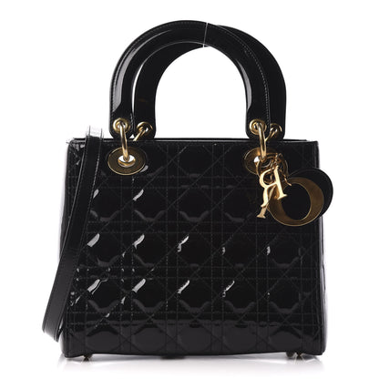 Christian Dior Patent Cannage Medium Lady Dior Black 1 of 8