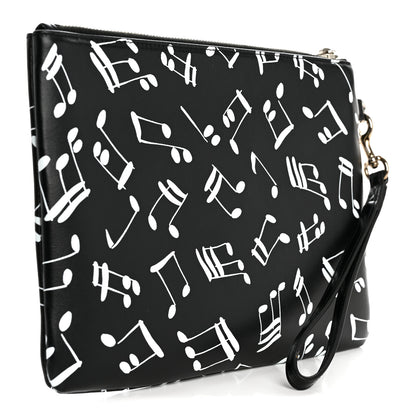 Saint Laurent Calfskin Musical Notes Zip Pouch Black 3 of 11